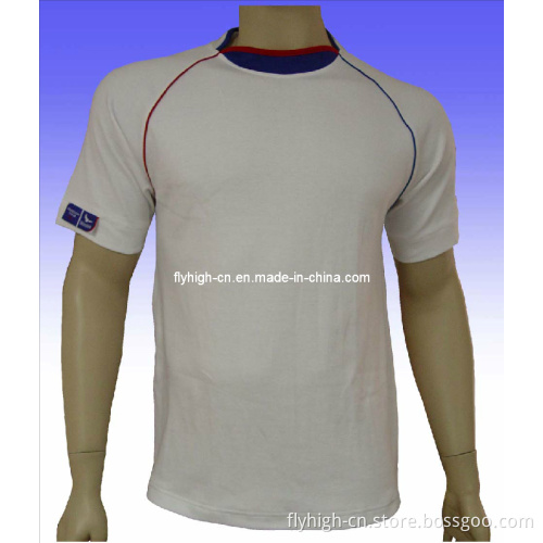 Men's White Cool Dry Sports Round Neck T-Shirt